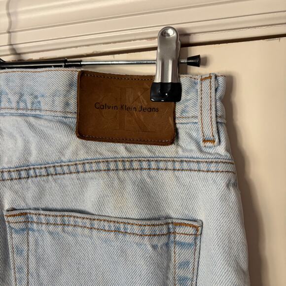 Calvin Klein 1980s Vintage Union USA Jeans Sz 14 Straight High Rise Light Wash - Picture 6 of 8